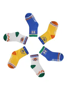 INCLUD Boys Pack Of 3 Patterned Pure Cotton Above Ankle Socks