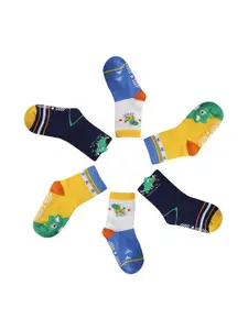 INCLUD Boys Pack Of 3 Patterned Pure Cotton Above Ankle Socks