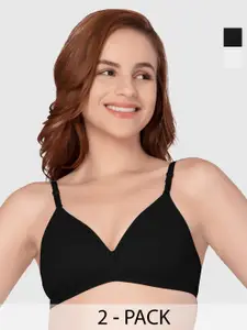 Daisy Dee Pack of 2 Full Coverage Non Padded Cotton T-shirt Bra- All Day Comfort
