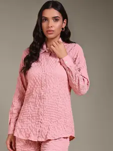 The Roadster Lifestyle Co. Self Design Shirt With Shorts Co-Ords