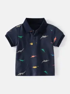 StyleCast Boys Printed Polo Collar Cotton T-shirt