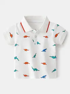 StyleCast Boys Printed Polo Collar Pure Cotton T-shirt