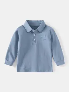 StyleCast Boys Blue Polo Collar Long Sleeves T-shirt