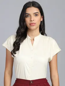 FITHUB Mandarin Collar Cotton Formal Shirt