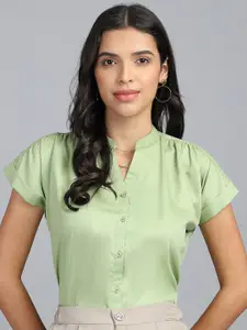 FITHUB Mandarin Collar Cotton Formal Shirt