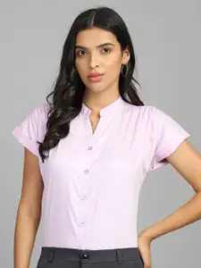 FITHUB Mandarin Collar Cotton Formal Shirt