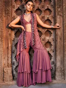 Mehak Murpana Floral Embroidered choli with Sahara & shrug