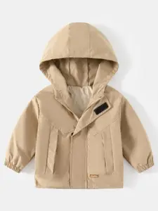 StyleCast Boys Beige Hooded Insulator Tailored Jacket
