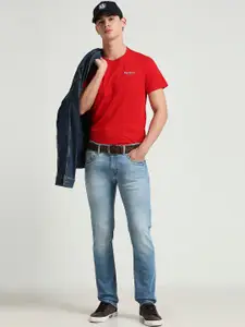 Pepe Jeans Men Slim Fit Heavy Fade Clean Look Stretchable Jeans