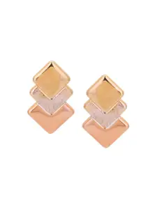 Adwitiya Collection Gold-Plated Geometric Drop Earrings
