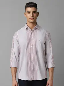 Louis Philippe Sport Spread Collar Long Sleeves Men Slim Fit Striped Casual Shirt