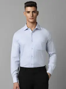 Louis Philippe Textured Cutaway Collar Classic Cotton Formal Shirt