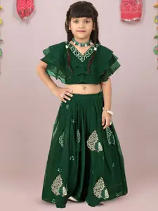 BAESD Girls Embroidered Thread Work Ready to Wear Lehenga & Blouse