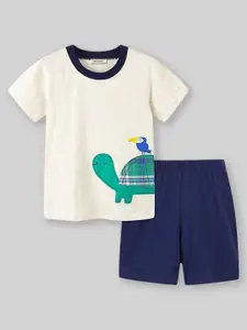 INCLUD Boys Round Neck Printed T-shirt with Shorts