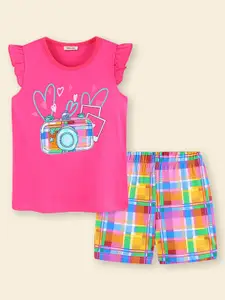 INCLUD Girls Printed Top with Shorts