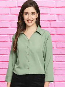 Funday Fashion Spread Collar Crepe Casual Shirt