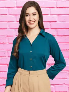 Funday Fashion Spread Collar Crepe Casual Shirt