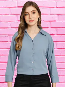 Funday Fashion Spread Collar Crepe Casual Shirt