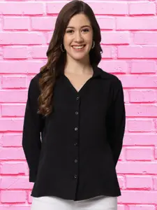 Funday Fashion Spread Collar Crepe Casual Shirt