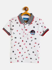 Duke Boys Abstract Printed Polo Collar Slim Fit T-shirt