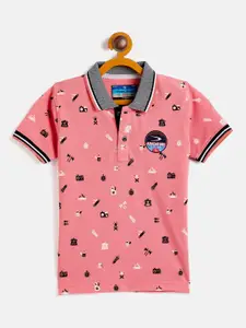 Duke Boys Abstract Printed Polo Collar Slim Fit T-shirt