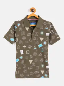 Duke Boys Abstract Printed Polo Collar Slim Fit T-shirt