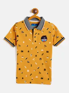 Duke Boys Abstract Printed Polo Collar Slim Fit T-shirt
