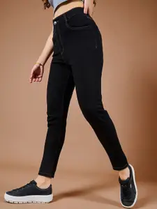 DOLCE CRUDO Women Harmonious Palette Black Skinny Fit High-Rise Stretchable Jeans