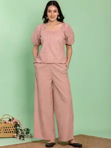 KASYA Self-Design Top & Trouser Co-Ord Set