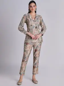 House Of Dharaa Printed Top With Trousers Co-Ords