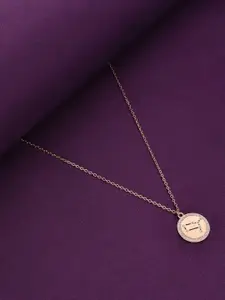 KAI JEWEL Sterling Silver Rose Gold-Plated Cubic Zirconia Studded Necklace