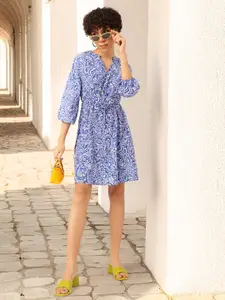 DressBerry Vintage Vibes Paisley Print Fit & Flare Dress