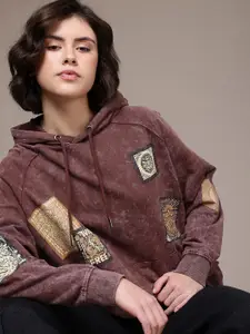 The Roadster Life Co. Graphic Printed Hooded Pure Cotton Sweatshirt