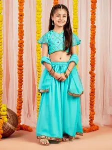 VASTRAMAY Girls Embellished Sequinned Ready to Wear Lehenga & Blouse With Dupatta