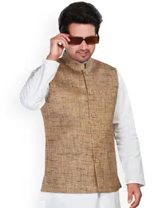 Authentics Woven-Designed Cotton Nehru Jacket