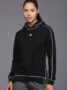HRX by Hrithik Roshan Contrast Stitch Hooded Training Sweatshirt