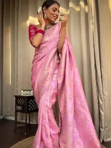 KALINI Woven Design Zari Silk Blend Banarasi Saree