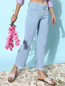 DressBerry Blue Women Bootcut High-Rise Clean Look Stretchable Jeans