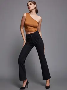 DressBerry Women Black Women Bootcut High-Rise Clean Look Stretchable Jeans