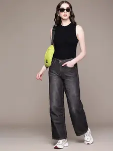 The Roadster Life Co. Women Low-rise 90's Baggy Fit Heavy Fade Jeans