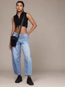 The Roadster Life Co. Women Low-Rise Heavy Fade Horseshoe Fit Jeans