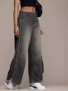 The Roadster Life Co. Women High-Rise Flared Heavy Fade Jeans