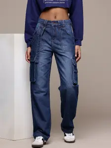 The Roadster Life Co. Women Relaxed Straight Fit High-Rise Light Fade Jeans