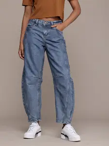 The Roadster Life Co. Women Straight Horseshoe Fit Low-Rise Light Fade Jeans