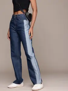 The Roadster Life Co. Women Relaxed Straight Fit High-Rise Light Fade Stretchable Jeans