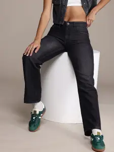 The Roadster Life Co. Women Straight Relaxed Fit Low-Rise Light Fade Jeans