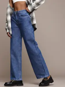 The Roadster Life Co. Women 90's Baggy Fit Low-Rise Light Fade Jeans