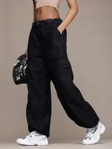 The Roadster Life Co. Women High-Rise Parachute Cargo Style Jeans