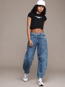 The Roadster Life Co. Women Low-Rise Horseshoe Fit Heavy Fade Jeans