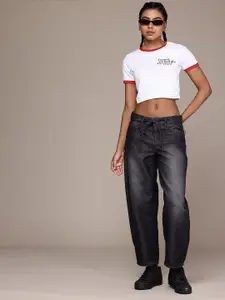 The Roadster Life Co. Women Low-Rise Heavy Fade Horseshoe Fit Jeans